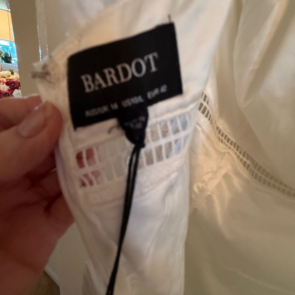 Bardot Strapless White Floral Dress, ivory - Picture 4 of 5